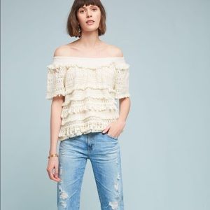 Love Sam Tasseled Off the Shoulder Top
